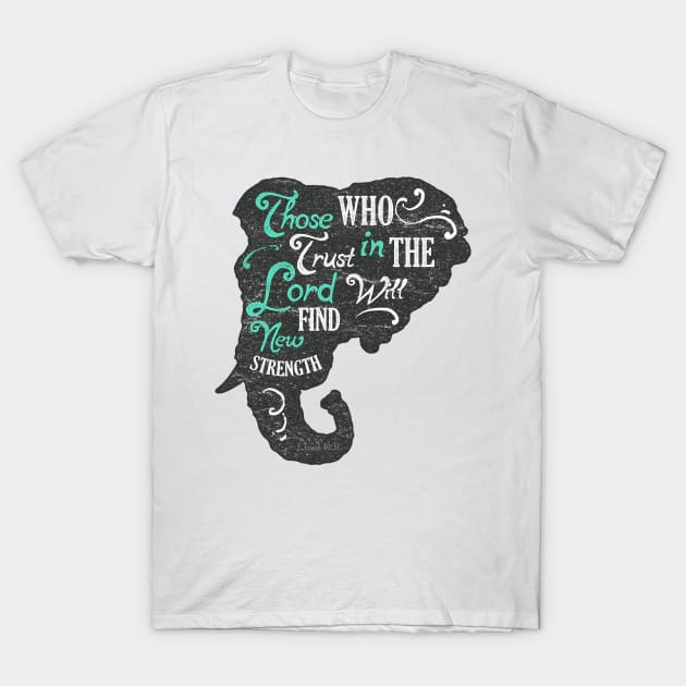 Bull Elephant silhouette with motivational words of wisdom T-Shirt by Voxen X